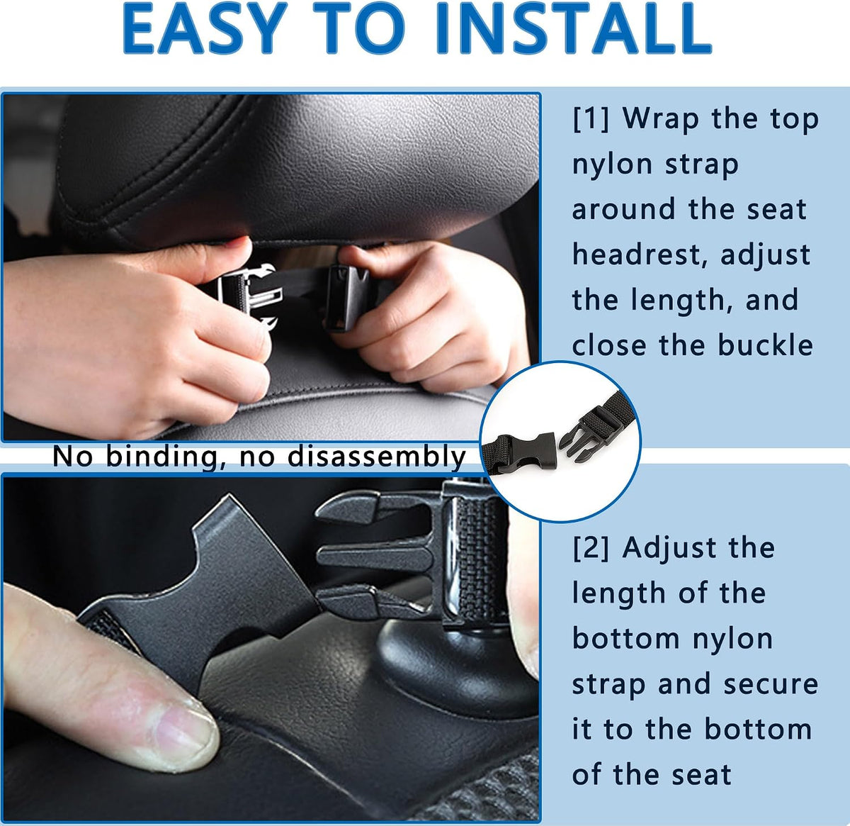 2PCS Car Seat Back Organizer,Extra Large Capacity Car Seat Organizer with 6 Mesh Pocket,2 Cup Holder & 4 Storage Bag,Road Trip Essentials for Kids & Adults